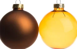 Intratuin Weihnachtskugeln braun / gelb matt und transparent D 7 cm 8 St.| Weihnachtskugeln & -Anhänger