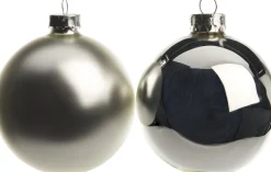 Intratuin Weihnachtskugeln silber matt und glänzend D 8 cm 6 St.| Weihnachtskugeln & -Anhänger