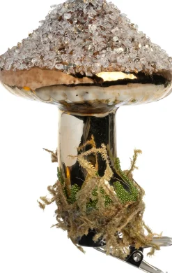 Intratuin Weihnachtsschmuck Pilz mit Clip braun D 6 H 7,5 cm| Weihnachtskugeln & -Anhänger