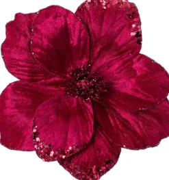 Intratuin Weihnachtsschmuck Bloda Blume mit Clip rot D 16 H 16 cm| Weihnachtskugeln & -Anhänger
