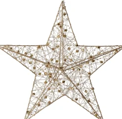 Intratuin Weihnachtsstern Helmia gold mit Beleuchtung D 30 H 7 cm| Weihnachtssterne