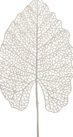 Intratuin Weihnachtszweig Alocasia mit Glitzer weiß 48 cm| Weihnachtszweige & -Blumen