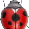 Intratuin Wetterfestes Bild Marienkäfer rot / schwarz 24 x 22 x 13 cm| Gartenzwerge & -Figuren