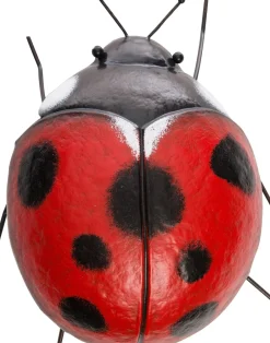 Intratuin Wetterfestes Bild Marienkäfer rot / schwarz 24 x 22 x 13 cm| Gartenzwerge & -Figuren