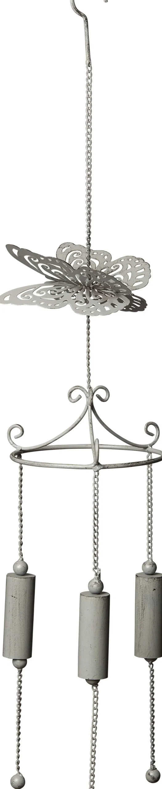 Intratuin Windspiel Schmetterling grau 14 x 13 x 68 cm| Windspiele & Klangspiele