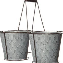 Intratuin Zinkeimer Pflanzgefäß 37 x 19 x 33 cm| Blumentöpfe & Pflanzgefäße