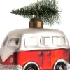 Intratuin  Weihnachtsbaumschmuck Bus Bulli rot / weiß 8,7 x 4,7 x 8,7 cm| Weihnachtskugeln & -Anhänger