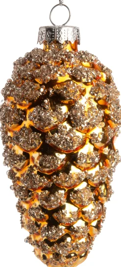 Intratuin  Weihnachtsbaumschmuck Tannenzapfen Devona gold D 5 H 9,5 cm| Weihnachtskugeln & -Anhänger