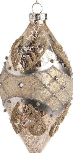 Intratuin  Weihnachtsbaumschmuck Tropfen Aliah silber / gold D 6 H 12 cm| Weihnachtskugeln & -Anhänger