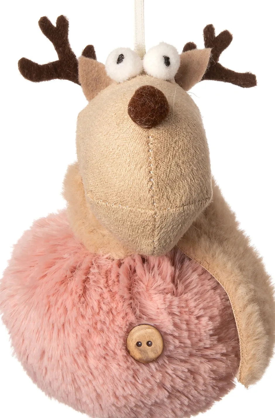 Intratuin Weihnachtsbaumschmuck Rentier rosa 8 x 8 x 11 cm| Weihnachtskugeln & -Anhänger