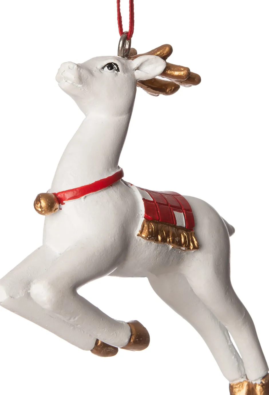 Intratuin Weihnachtsbaumschmuck Rentier weiß 6,5 x 3 x 9 cm| Weihnachtskugeln & -Anhänger