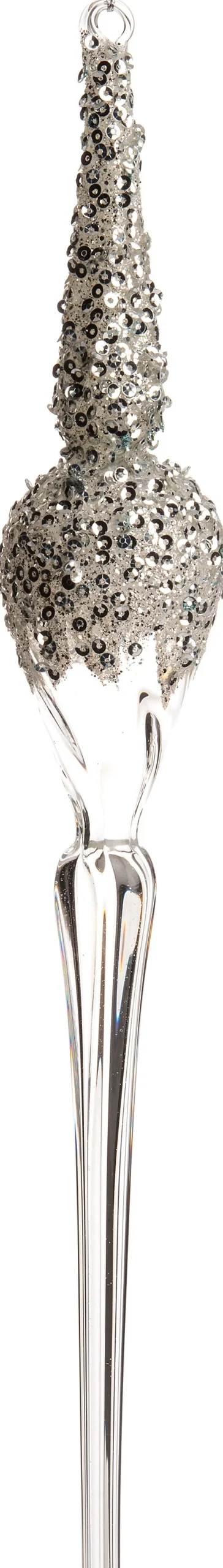 Intratuin Weihnachtsbaumschmuck Jadah transparent / silber D 5 H 35 cm| Weihnachtskugeln & -Anhänger