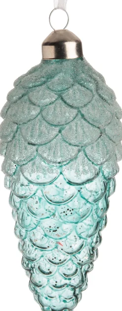 Intratuin  Weihnachtsbaumschmuck Tannenzapfen Tera türkis / transpararant D 6 H 12,5 cm| Weihnachtskugeln & -Anhänger