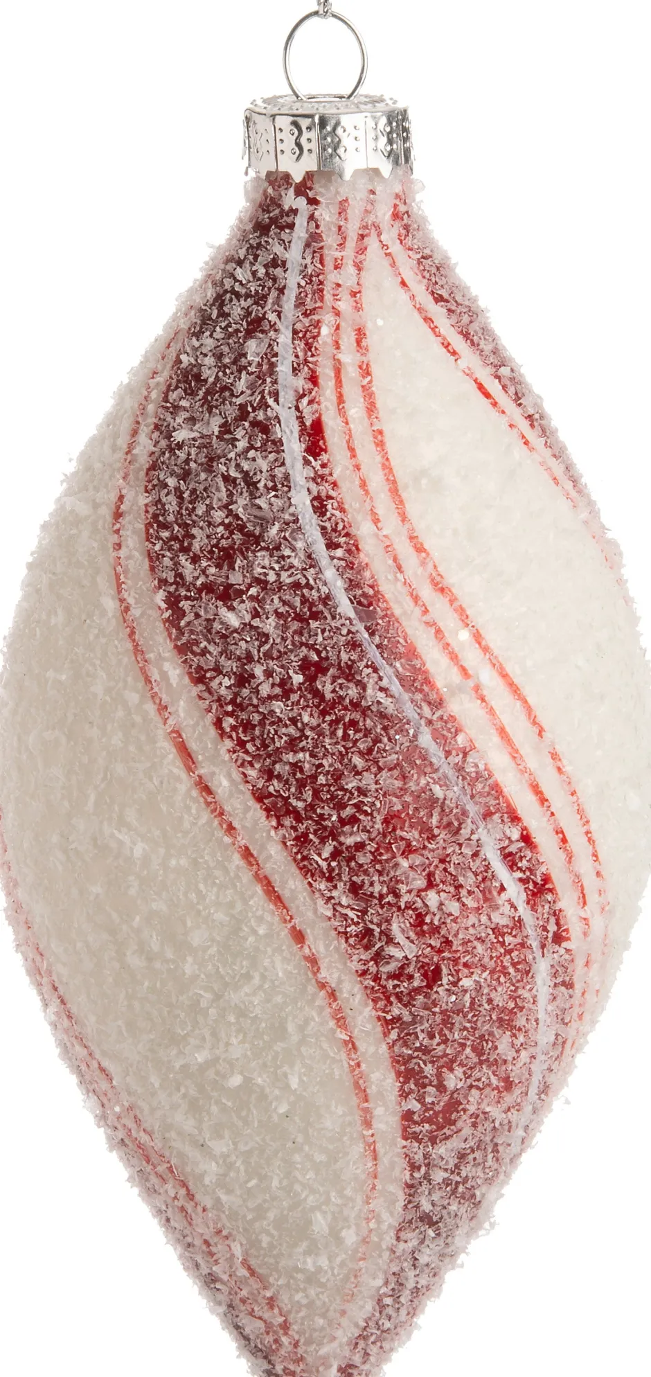 Intratuin Weihnachtsbaumschmuck Tropfen Dixie weiß / rot D 6 H 12 cm| Weihnachtskugeln & -Anhänger