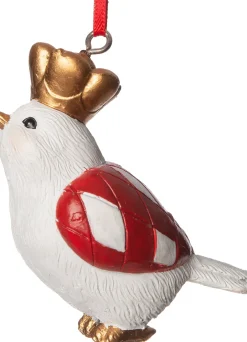 Intratuin  Weihnachtsbaumschmuck Vogel mit Krone weiß 4,5 x 4 x 7 cm| Weihnachtskugeln & -Anhänger