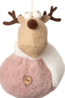 Intratuin  Weihnachtsbaumschmuck Rentier hellrosa 8 x 8 x 11 cm| Weihnachtskugeln & -Anhänger