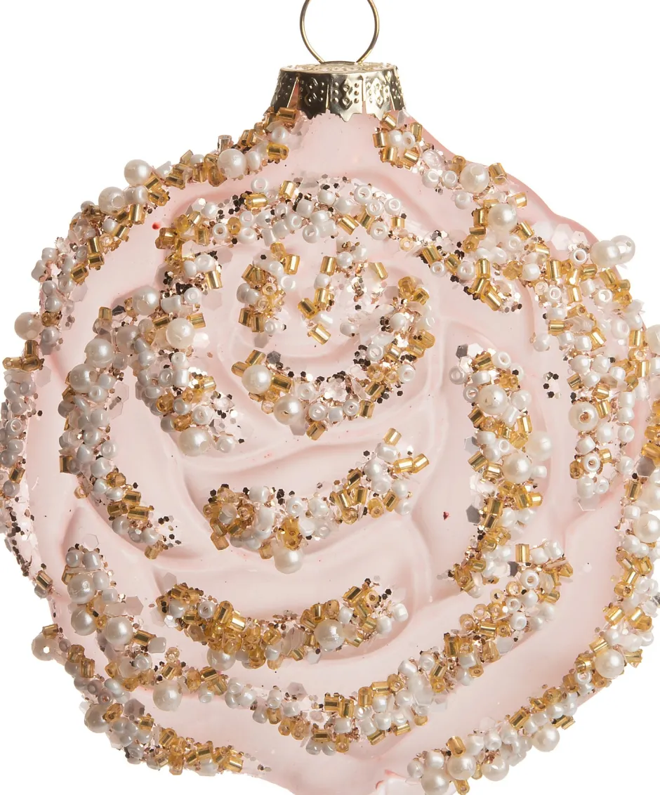 Intratuin Weihnachtsbaumschmuck Blume Luann rosa 10 x 10 x 5 cm| Weihnachtskugeln & -Anhänger