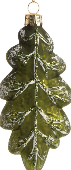 Intratuin  Weihnachtsbaumschmuck Blatt grün 6 x 2,5 x 12 cm| Weihnachtskugeln & -Anhänger