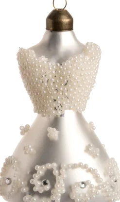 Intratuin  Weihnachtsbaumschmuck Kleid weiß D 7 H 11,5 cm| Weihnachtskugeln & -Anhänger