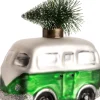 Intratuin  Weihnachtsbaumschmuck Bus Bulli grün / weiß 8,7 x 4,7 x 8,7 cm| Weihnachtskugeln & -Anhänger