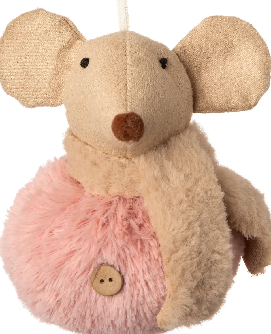 Intratuin Weihnachtsbaumschmuck Maus rosa 8 x 8 x 11 cm| Weihnachtskugeln & -Anhänger