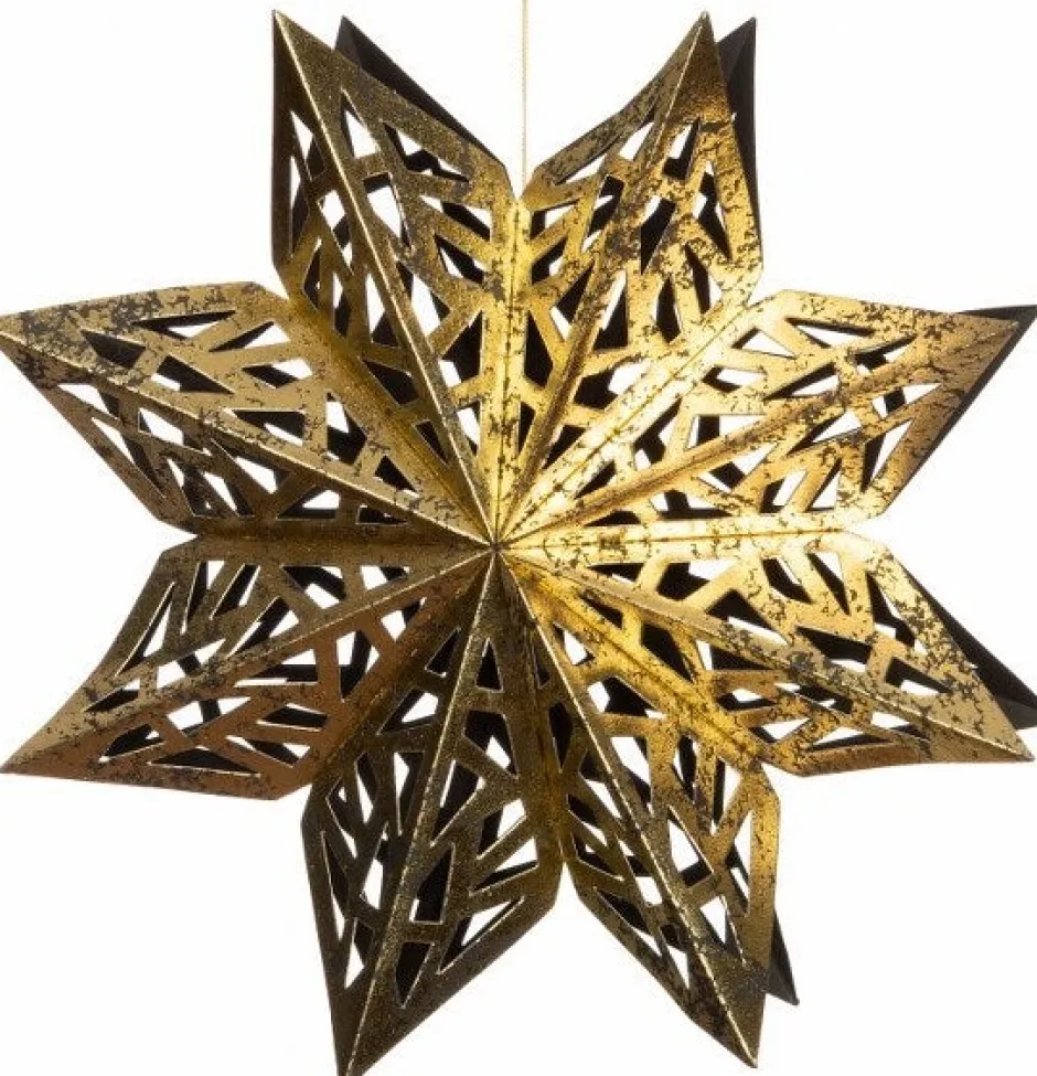 Intratuin Weihnachtsbaumschmuck Schneeflocke gold 15 x 15 x 15 cm| Weihnachtsdeko Zum Aufhängen