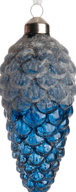 Intratuin  Weihnachtsbaumschmuck Tannenzapfen Tera blau / transparent D 6 H 12,5 cm| Weihnachtskugeln & -Anhänger