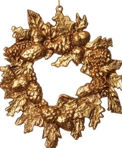 Intratuin  Weihnachtsbaumschmuck Kranz gold 13,1 x 0,8 x 12,2 cm| Weihnachtskugeln & -Anhänger