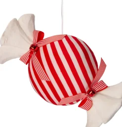 Intratuin Weihnachtsbaumschmuck Candyline Bonbon weiß 16 x 16 x 37 cm| Weihnachtsdeko Zum Aufhängen