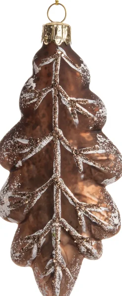 Intratuin  Weihnachtsbaumschmuck Blatt braun 6 x 2,5 x 12 cm| Weihnachtskugeln & -Anhänger