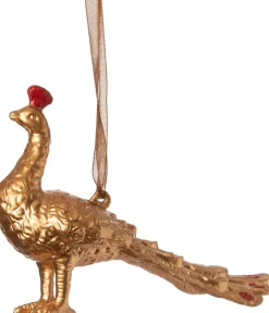 Intratuin  Weihnachtsbaumschmuck Pfau gold 12 x 3,5 x 8 cm| Weihnachtskugeln & -Anhänger
