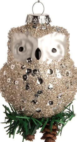 Intratuin  Weihnachtsbaumschmuck Uil silber 6 x 5 x 10 cm| Weihnachtskugeln & -Anhänger