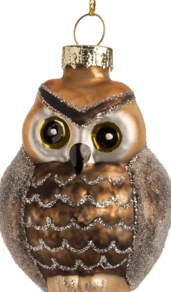 Intratuin  Weihnachtsbaumschmuck Uil braun 5 x 5 x 7 cm| Weihnachtskugeln & -Anhänger