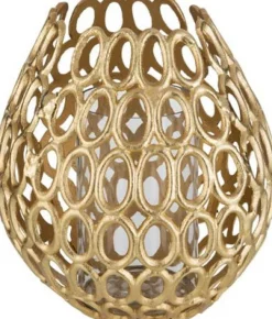 Intratuin J-Line Teelichthalter gold 30 x 30 x 34 cm| Teelichthalter