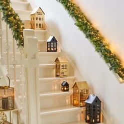 Intratuin J-Line Teelichthalter Haus Sigma gold 19,5 x 17,5 x 37 cm| Teelichthalter