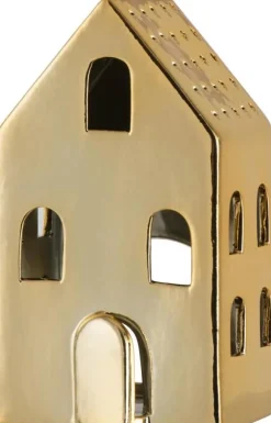 Intratuin J-Line Teelichthalter Haus Caroline gold 10 x 8 x 17,5 cm| Teelichthalter