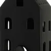 Intratuin J-Line Teelichthalter Haus Caroline schwarz 11 x 9,5 x 21,5 cm| Teelichthalter