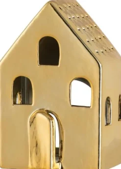 Intratuin J-Line Teelichthalter Haus Caroline gold 8 x 6,5 x 12,5 cm| Teelichthalter