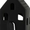 Intratuin J-Line Teelichthalter Haus Caroline schwarz 8 x 6,5 x 12,5 cm| Teelichthalter