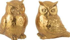 Intratuin J-Line Weihnachtsdeko Eule gold 9 x 7 x 9,5 cm| Dekofiguren & -Objekte