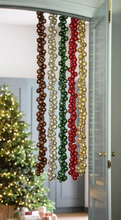 Intratuin J-Line Weihnachtsgirlande Weihnachtskugeln gold 1,6 m| Weihnachtsgirlanden & Lametta