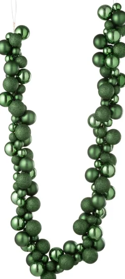 Intratuin J-Line Weihnachtsgirlande Weihnachtskugeln grün 1,6 m| Weihnachtsgirlanden & Lametta