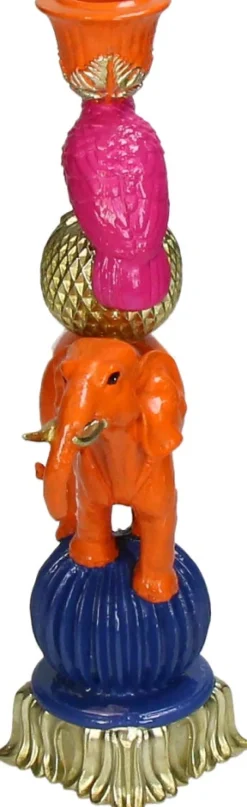 Intratuin Kandelaar Farbexplosion orange / blau / rosa 12 x 8 x 26 cm| Kerzenständer