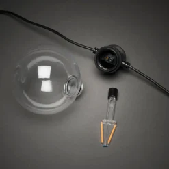 Intratuin Konstsmide LED Lichterkette schwarz 5 m mit 10 austauschbaren Leuchten| Außenlichterketten