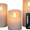 Intratuin LED Kerzen-Set 'Rustik' mit Fernbedienung weiß 3 St.| Led Kerzen