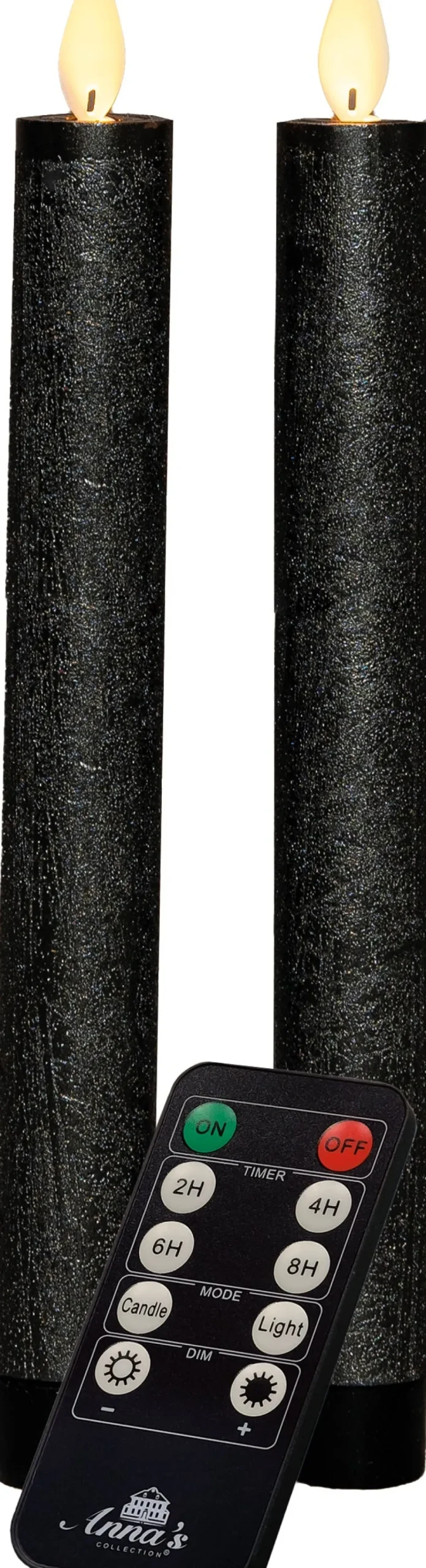 Intratuin LED Stabkerzen mit Fernbedienung anthrazit D 2,5 H 23 cm 2 St.| Led Kerzen