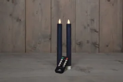 Intratuin LED Stabkerzen mit Fernbedienung blau D 2,5 H 23 cm 2 St.| Led Kerzen