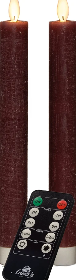 Intratuin LED Stabkerzen mit Fernbedienung rosa D 2,5 H 23 cm 2 St.| Led Kerzen