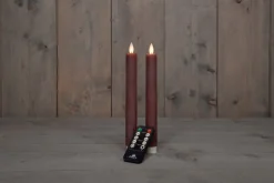 Intratuin LED Stabkerzen mit Fernbedienung rosa D 2,5 H 23 cm 2 St.| Led Kerzen