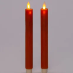 Intratuin LED Stabkerzen mit Fernbedienung orange D 2,5 H 23 cm 2 St.| Led Kerzen